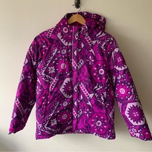 COLUMBIA Girls’ Purple Patterned Puffer Coat